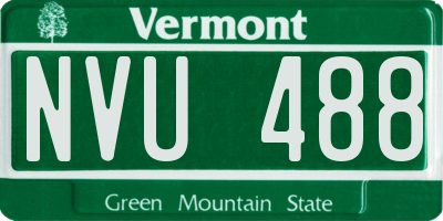 VT license plate NVU488
