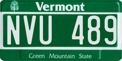 VT license plate NVU489