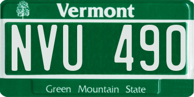 VT license plate NVU490