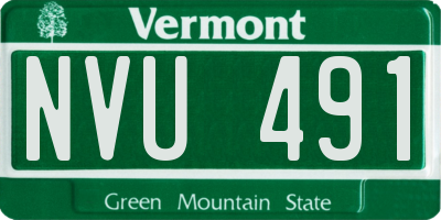 VT license plate NVU491