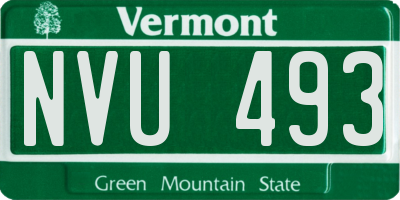 VT license plate NVU493