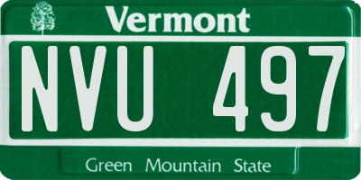 VT license plate NVU497