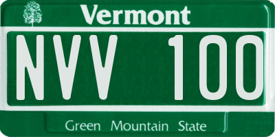 VT license plate NVV100
