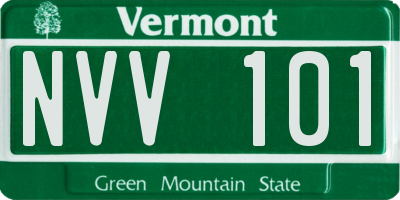 VT license plate NVV101