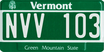 VT license plate NVV103