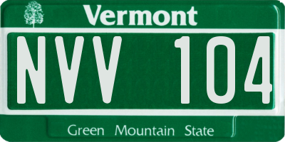 VT license plate NVV104