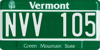 VT license plate NVV105