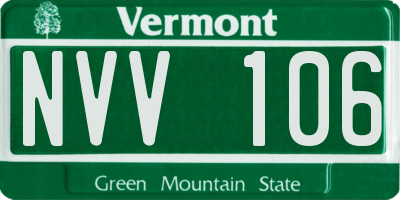 VT license plate NVV106