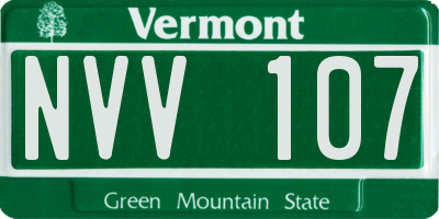 VT license plate NVV107