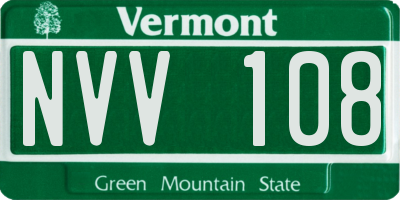 VT license plate NVV108