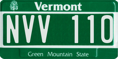 VT license plate NVV110
