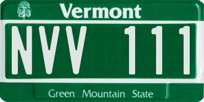 VT license plate NVV111
