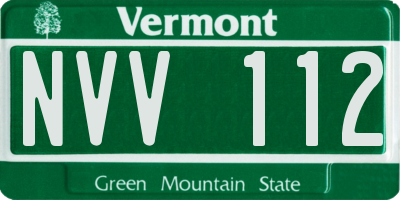 VT license plate NVV112