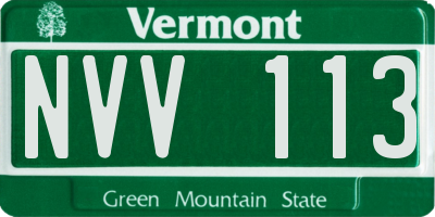 VT license plate NVV113