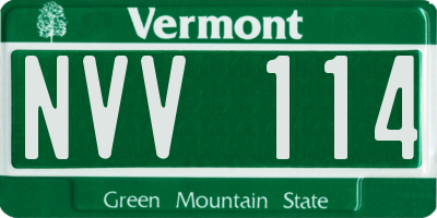 VT license plate NVV114