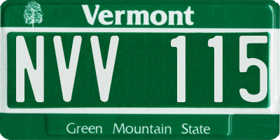 VT license plate NVV115