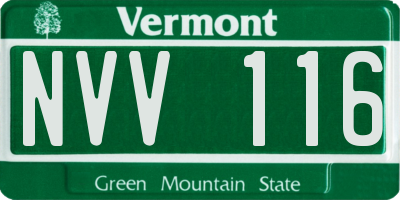 VT license plate NVV116