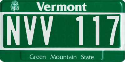 VT license plate NVV117