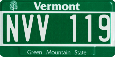 VT license plate NVV119