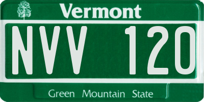 VT license plate NVV120