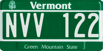 VT license plate NVV122