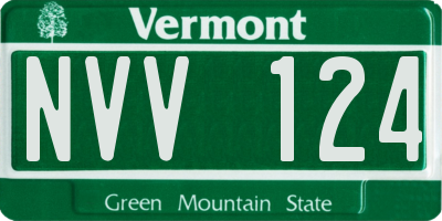 VT license plate NVV124
