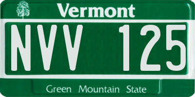 VT license plate NVV125