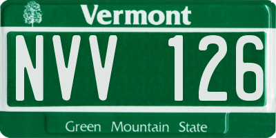 VT license plate NVV126