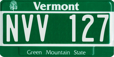 VT license plate NVV127