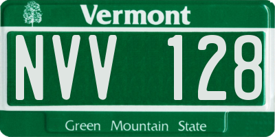 VT license plate NVV128