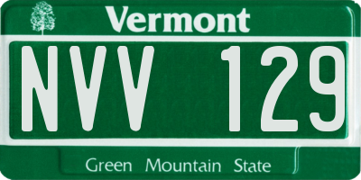 VT license plate NVV129