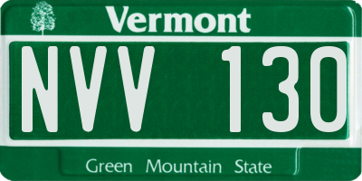 VT license plate NVV130