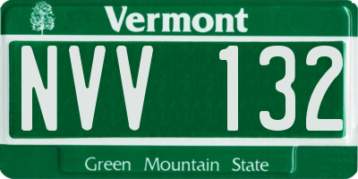 VT license plate NVV132
