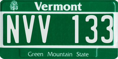 VT license plate NVV133