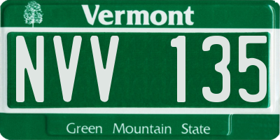 VT license plate NVV135
