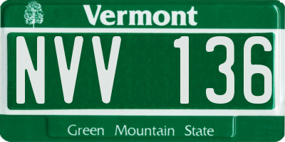 VT license plate NVV136