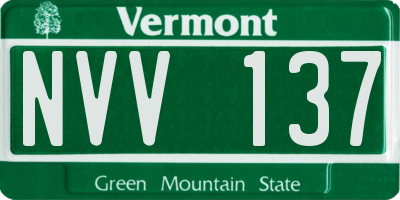 VT license plate NVV137