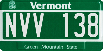 VT license plate NVV138
