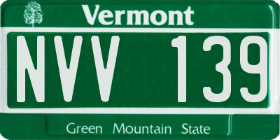 VT license plate NVV139