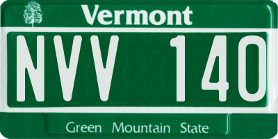 VT license plate NVV140