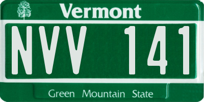 VT license plate NVV141