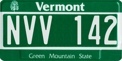 VT license plate NVV142