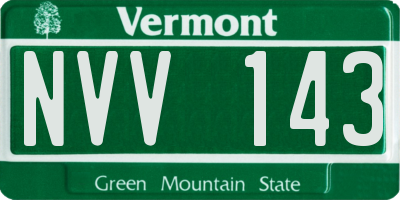 VT license plate NVV143