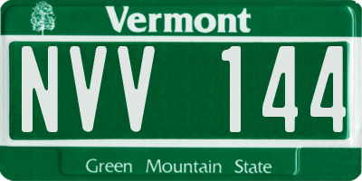 VT license plate NVV144