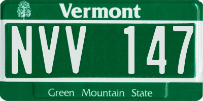 VT license plate NVV147