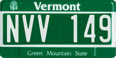 VT license plate NVV149