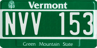 VT license plate NVV153