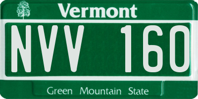 VT license plate NVV160