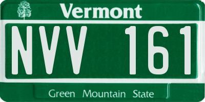 VT license plate NVV161