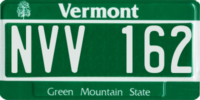 VT license plate NVV162
